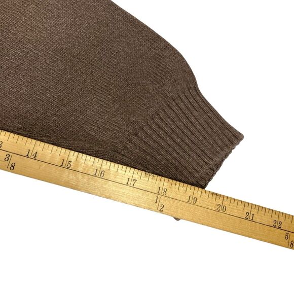 Oscar De La Renta Sweater Mens XL Brown Tight Knit Old Money Preppy Quarter Zip - Picture 13 of 14